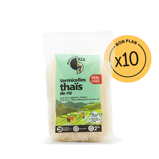 Vermicelles de riz bio thaï - Colis contenant 10 sachets de 200 g