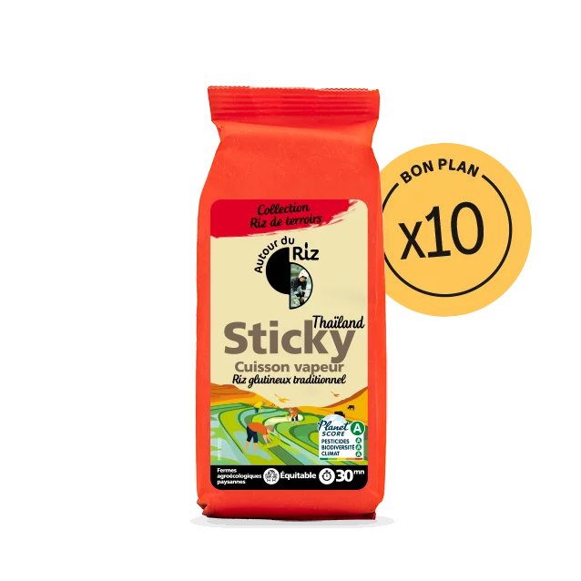 Sticky rice bio équitable - 10 sachets de 500 g