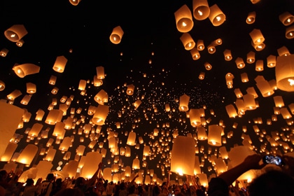 la fête des Lumières  en Thaïlande
