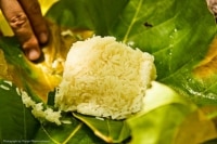 Sticky Rice sur feuille de bananier - Thaïlande